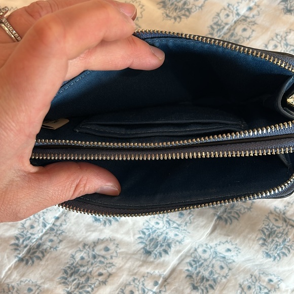 Coach blue wristlet - double zip - Picture 3 of 8